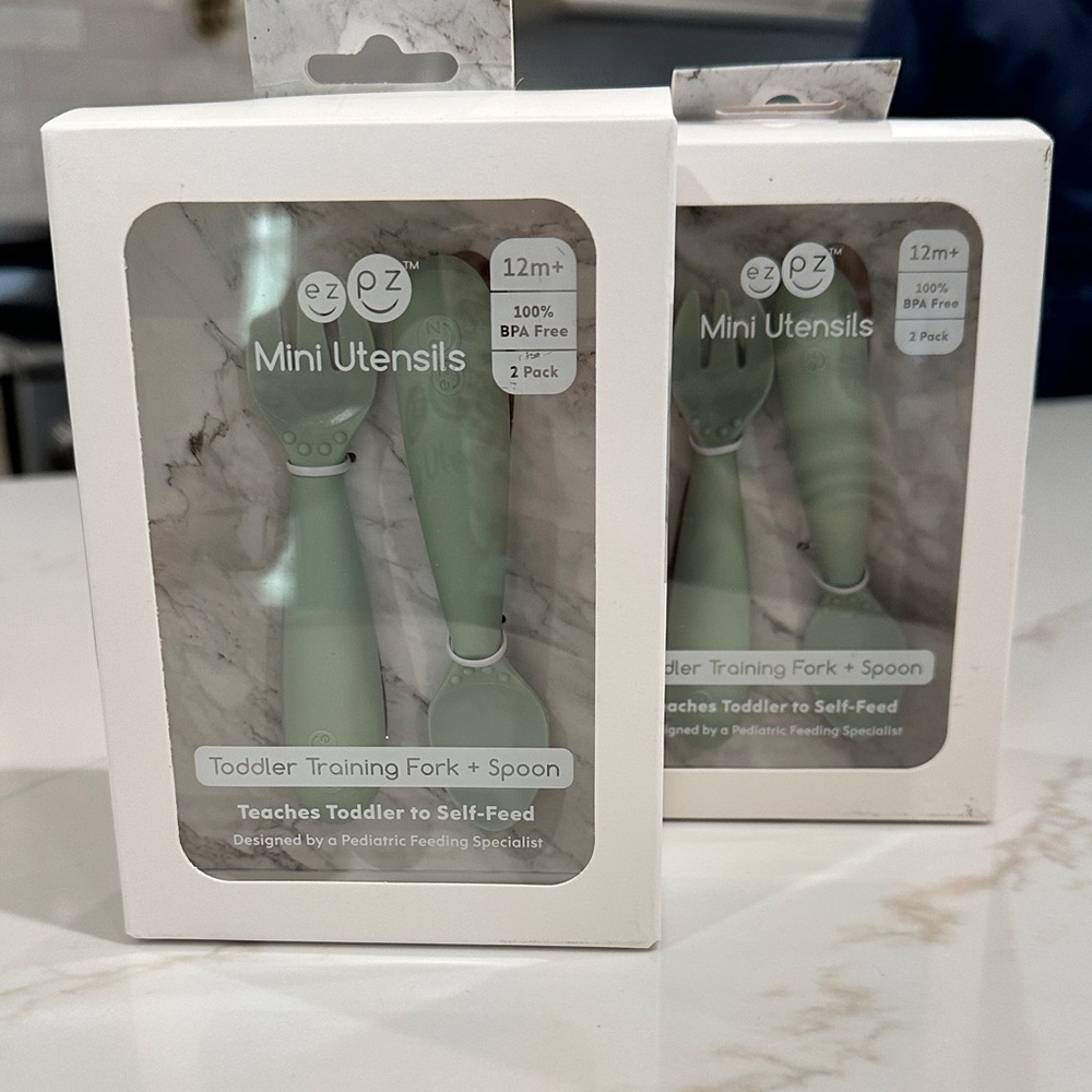 EZPZ Mini Utensils Set in Mint Green